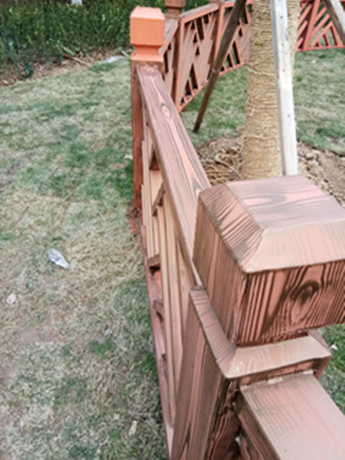 海淀钢结构护栏仿木纹项目